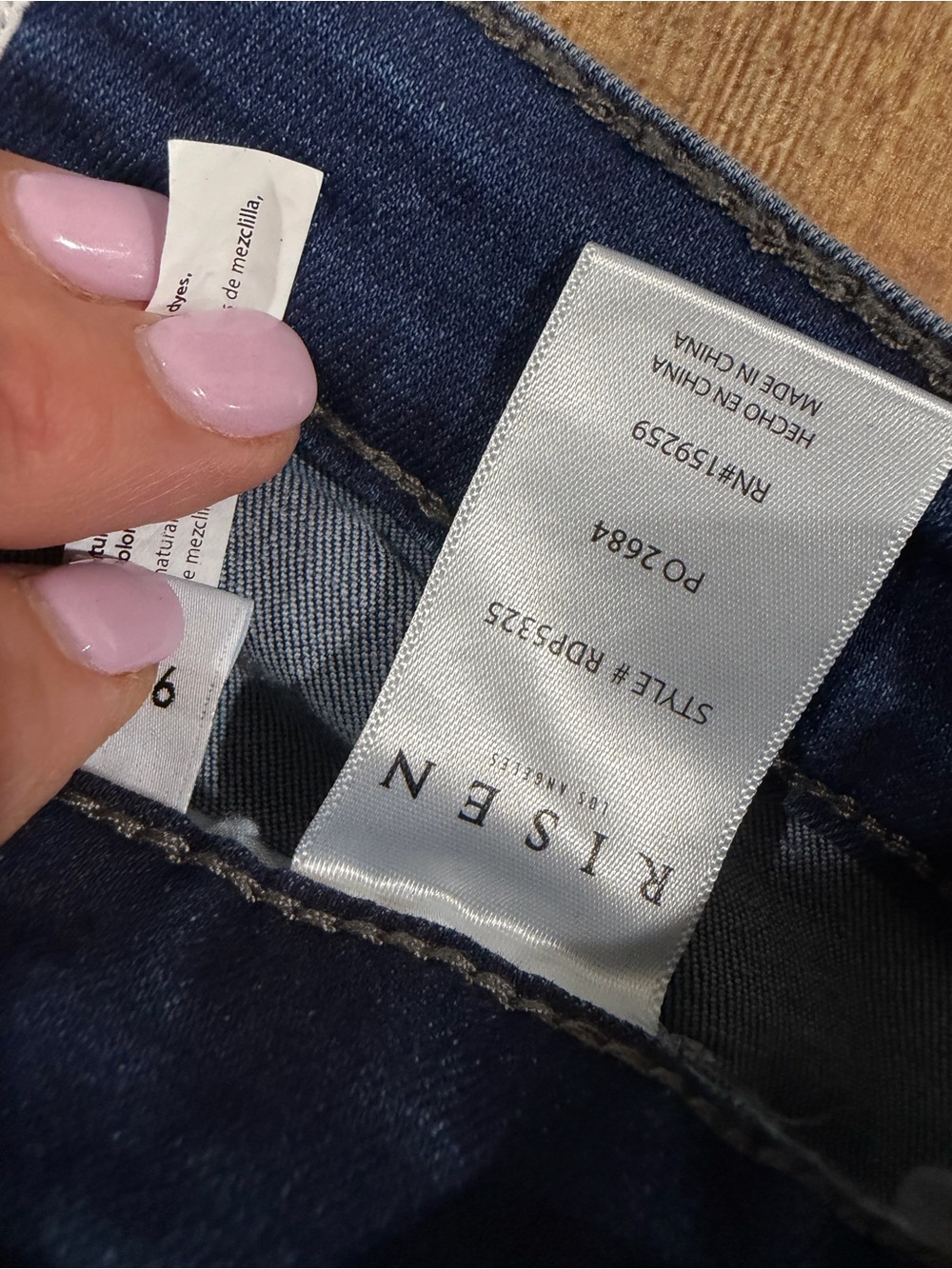 New With Tags Risen Dark Blue Wide-Leg Flare Jeans Size 9 - Picture 6 of 6